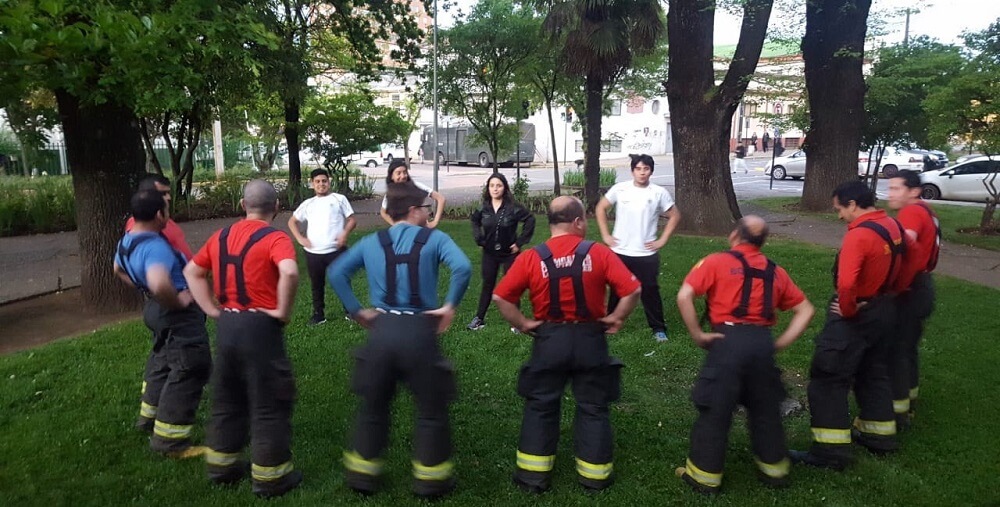 DEPORTE / CARRERA DE PREPARADOR FÍSICO DE SANTO TOMÁS ENTRENA A VOLUNTARIOS DE LA PRIMERA COMPAÑIA DE BOMBEROS DE LOS ÁNGELES