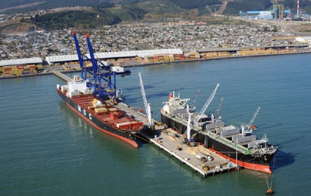 Un total de 2.584.024 toneladas de carga se movilizaron por los puertos de la Región del Biobío en febrero