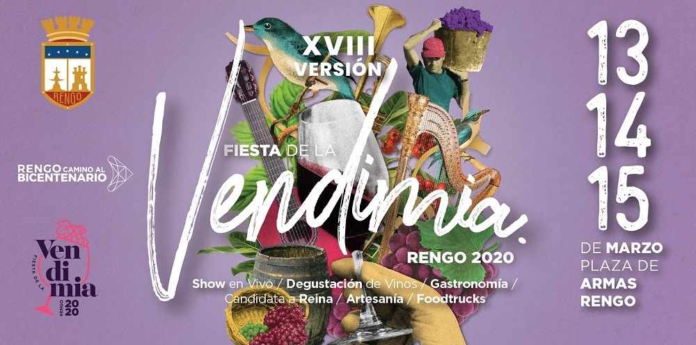  Los días 13, 14 y 15 de marzo la comuna de Rengo celebra su vendimia 2020
