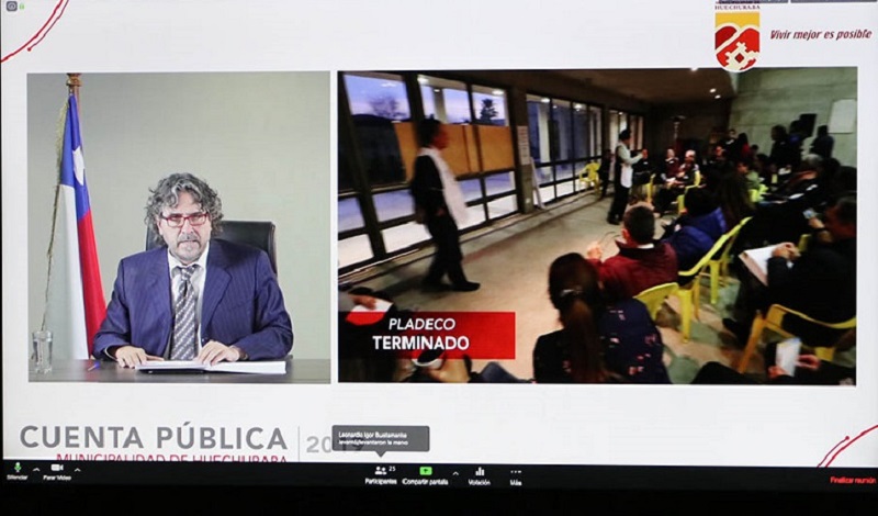  Por videoconferencia el Alcalde de Huechuraba Carlos Cuadrado Prats realizó la cuenta pública de la gestión del Municipio durante el 2019