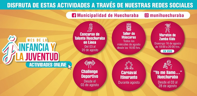 Huechuraba recibe Mes de la Infancia y la Juventud con variadas actividades online que incluyen concurso para tiktokers
