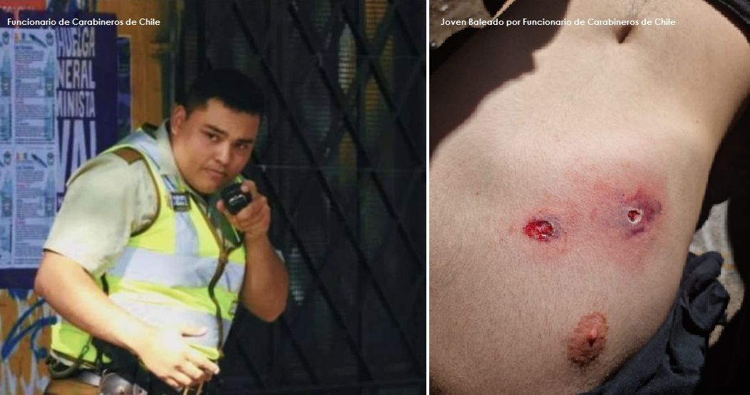  Carabinero dispara su arma de servicio contra manifestantes y hiere a un estudiante en el tórax